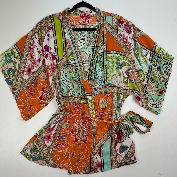 Natori Free Spirit Happy Coat Robe Womens Medium - Picture 3 of 13